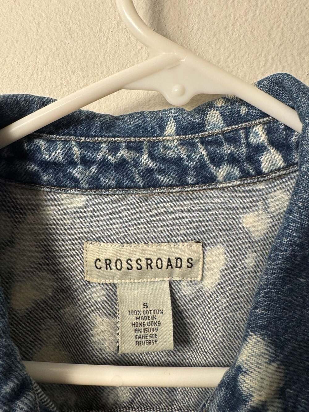 Vintage Crossroads Bleached Denim Jacket with Def Leppard High 'n' Dry Back Patc - Picture 3 of 9